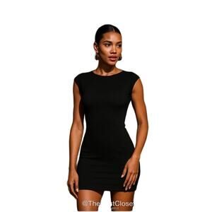 Velvet‎ Torch Black Sleeveless Round Neck Fitted Stretch Bodycon Dress Large